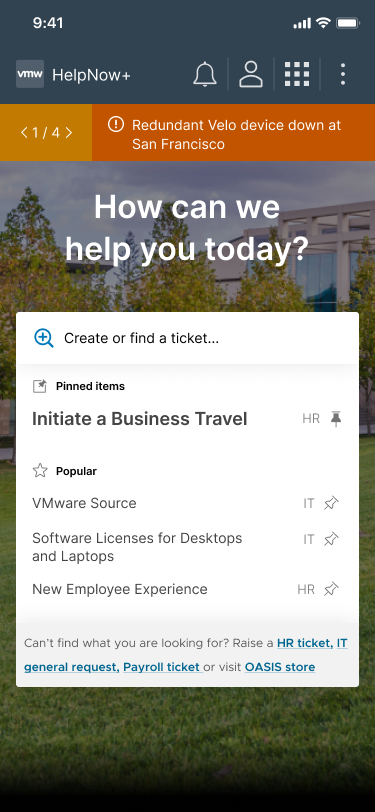 HelpNow Mobile Experience